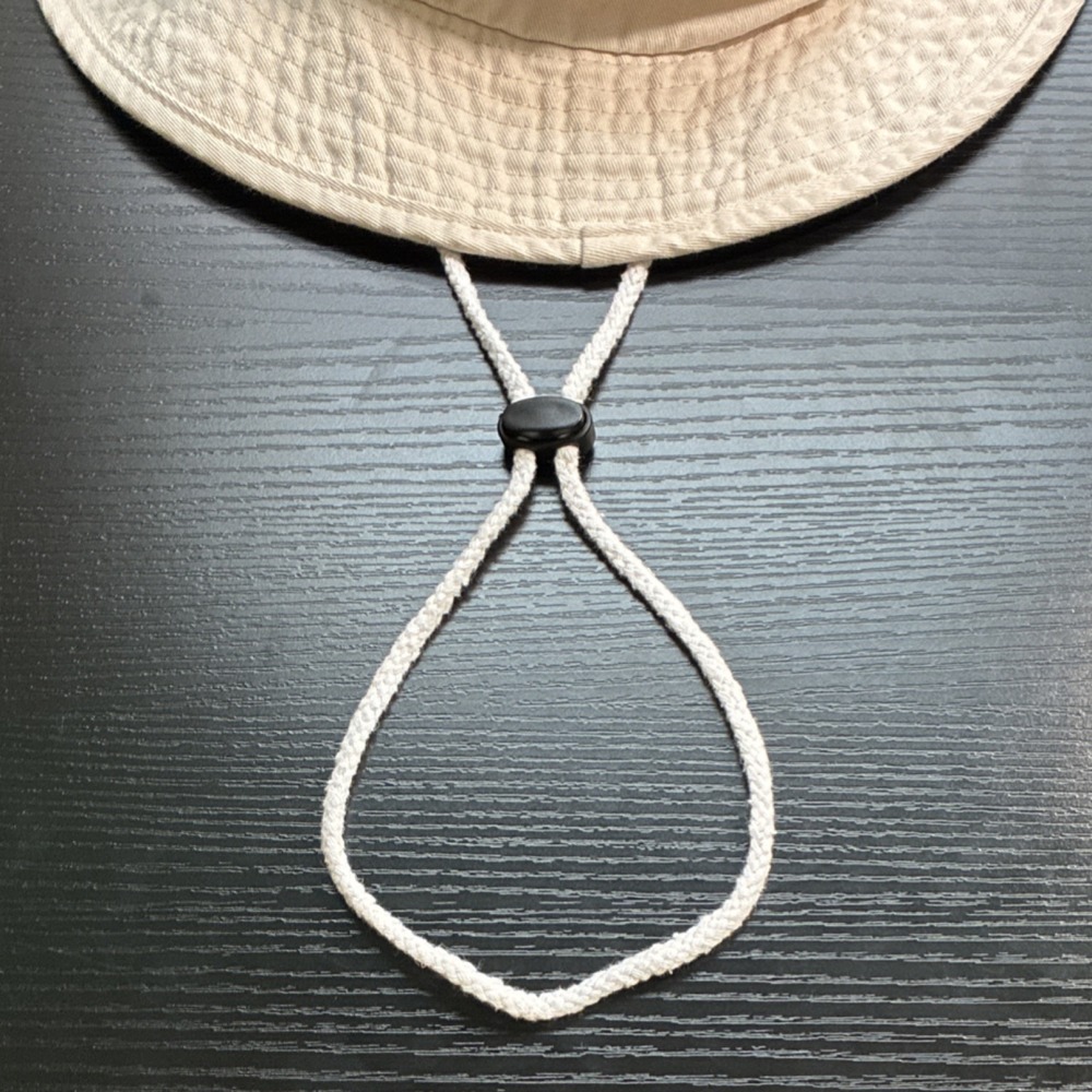 FT. LAUDERDALE, FL Beige Wide Brim Cotton Hat Embroidered Chin Strap Ventilation - Picture 4 of 6